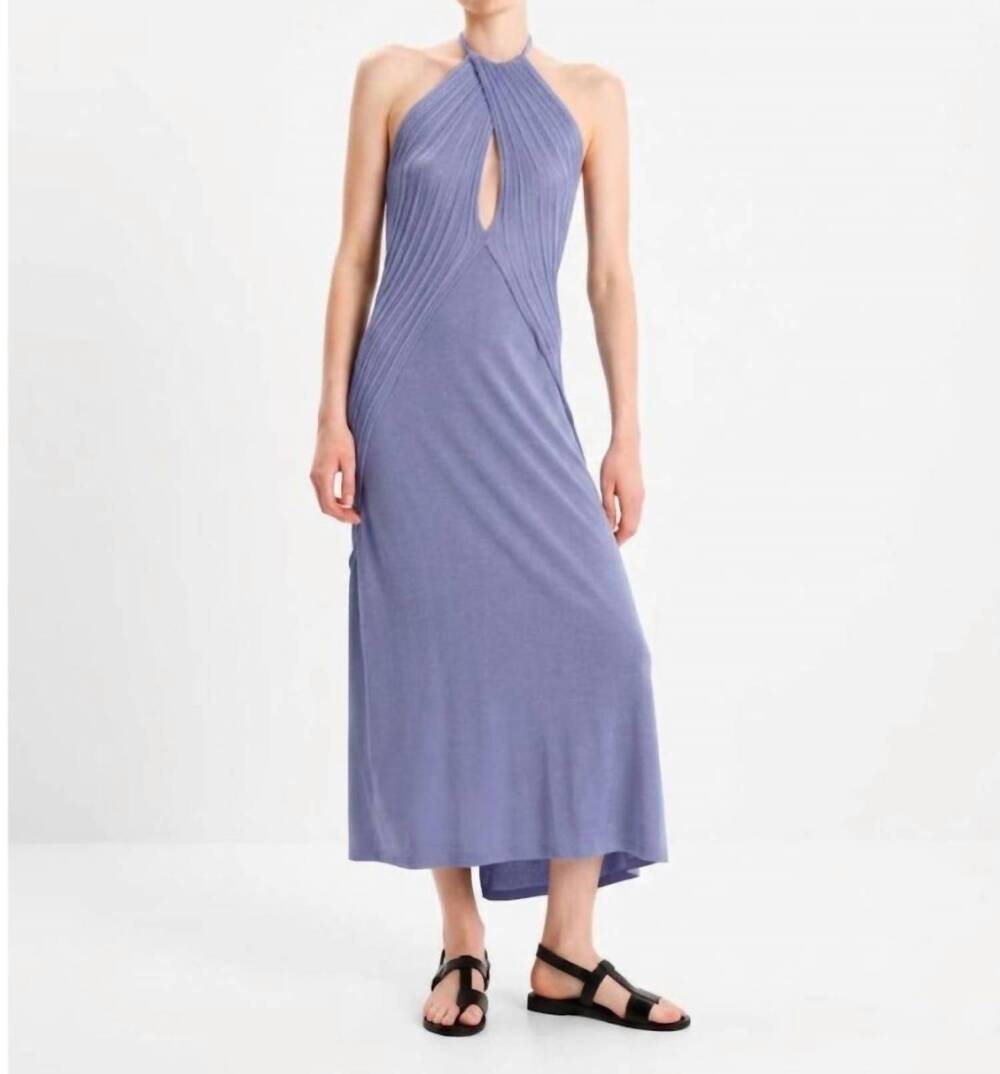NEW KOURBELA sleeveless midi asymmetrical dress in blue